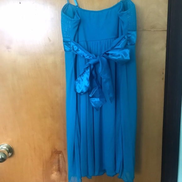 Glittery Blue Grad Dress - Picture 3 of 6